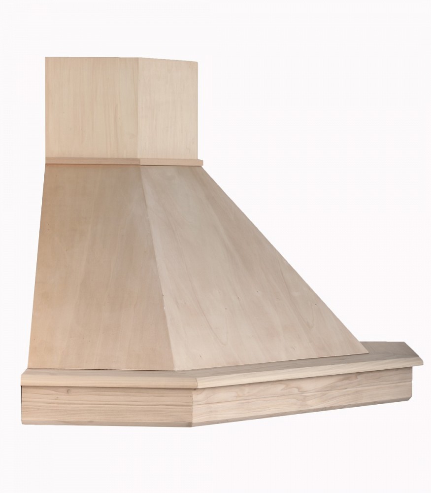 Cappa classica STOCK angolo 105X105 rustica legno grezzo senza motore